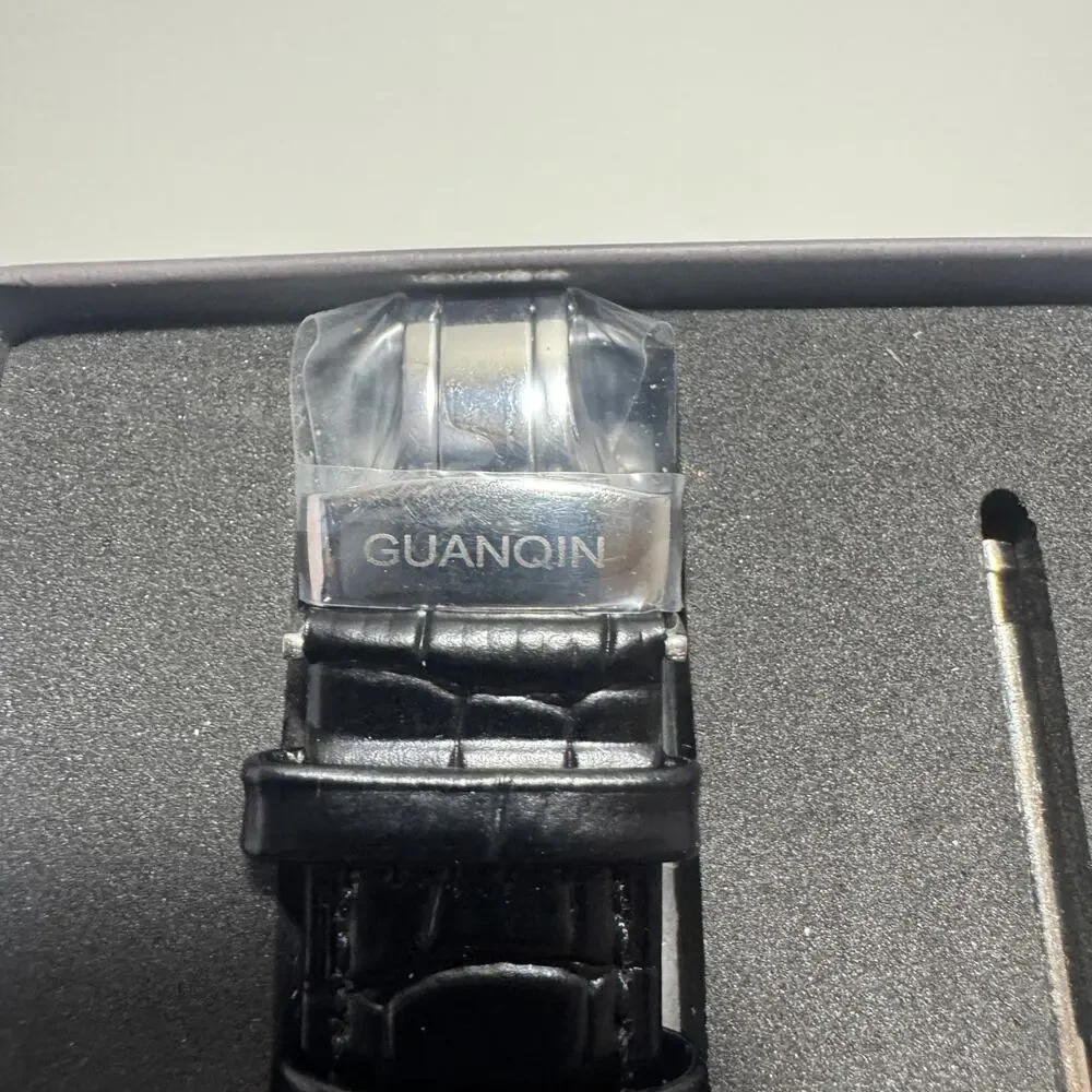 Automatic Men’s Watch – Guanqin - Open Heart Design – Leather Band - NEW in Box - Picture 5 of 8